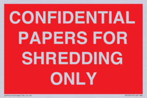 CONFIDENTIAL PAPERS FOR SHREDDING ONLY